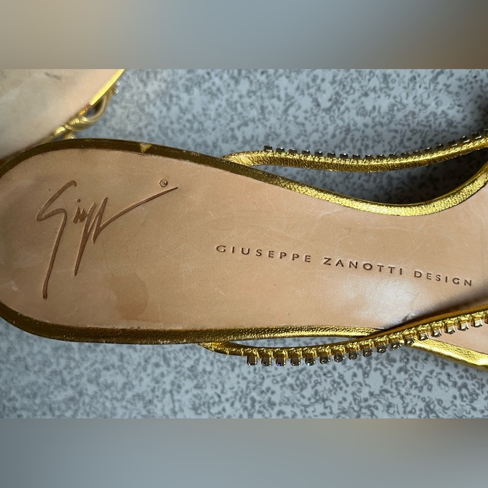 Giuseppe Zanotti Gold Embellished Heels - Picture 10 of 11
